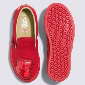 Vans x Haribo Kids Sneakers Size 3 Red Classic Slip-On Shoes Embossed Gummy Bear